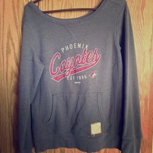 Hockey coyotes off the shoulder sweatshirt large